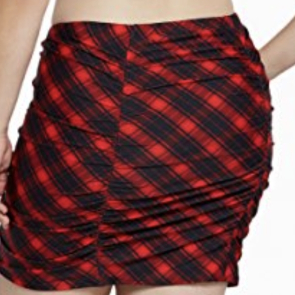 Torrid Retro Red Plaid Swim Top 0x & Ruched Swim Skirt With Brief 1x - Picture 4 of 13